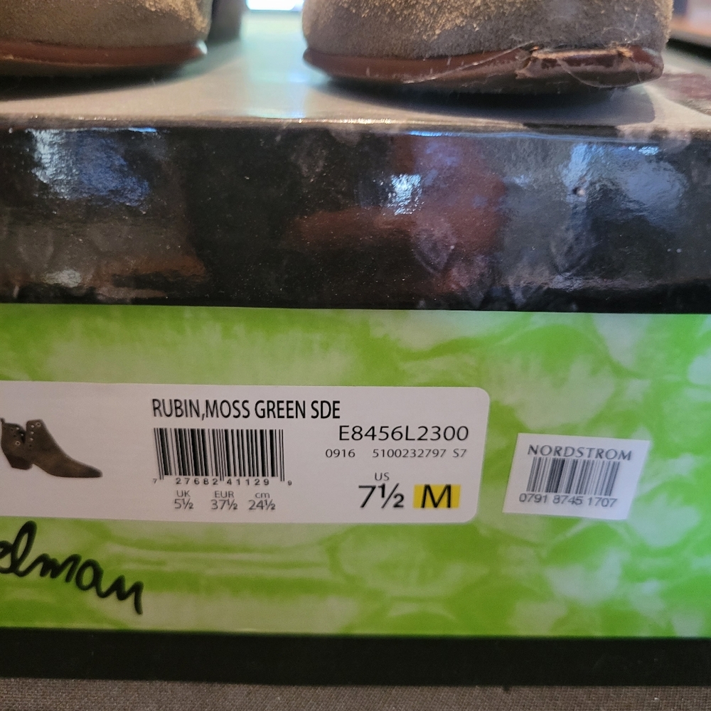 Sam Edelman Rubin gromit booties moss green suede size 7.5 - Picture 4 of 7